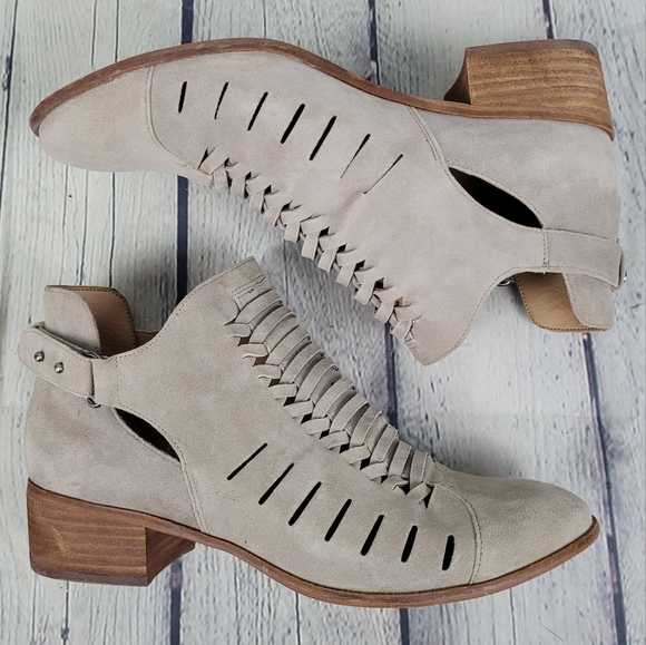 SAM EDELMAN | Pierson cutout suede leather ankle boots booties - Picture 2 of 10